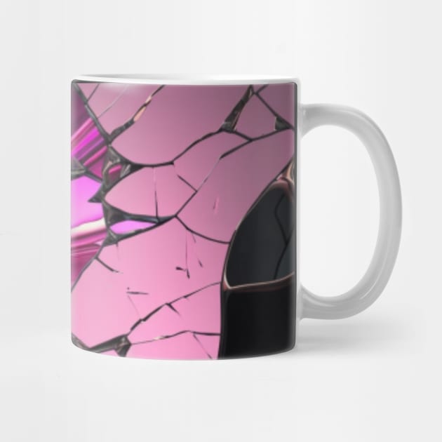 Glass crack pattern, with pattern, detailed, black, pink by KK-Royal